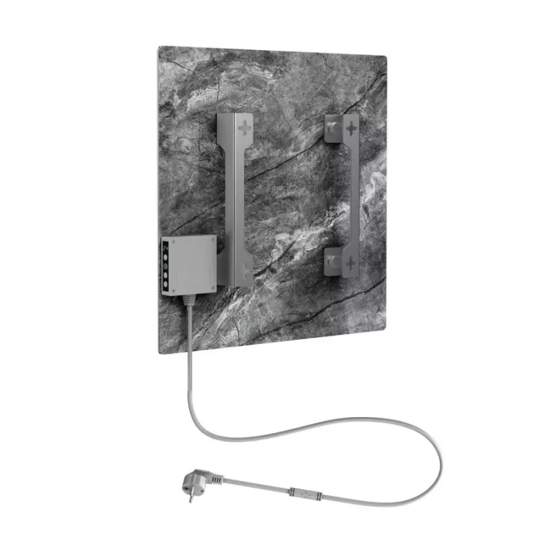 AENO Premium Eco Smart Quadro Grzejnik ścienny 500W, 50x50cm, Szkło hartowane, Podczerwień+Konwekcja, Wyświetlacz LED, Wi-Fi, Antyczny marmur, Edycja limitowana