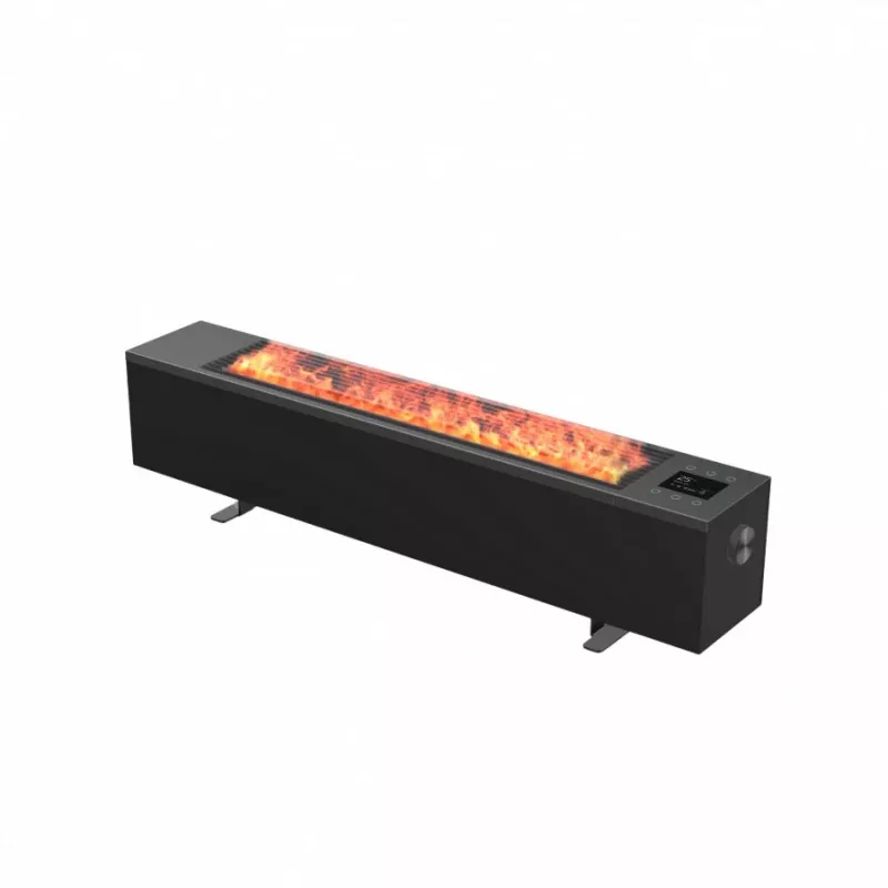 AENO Premium Eco Smart Ogrzewacz 2000W, Konwekcja, Efekt Prawdziwego Ognia, Nawilżanie, Inteligentne Ogrzewanie, Wyświetlacz LED, Sterowanie Głosowe, Zbiornik 2L, Wtyczka EU, Czarny