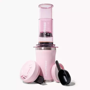 Ekspres do kawy AeroPress Go Plus z różowym kubkiem termicznym 475 ml