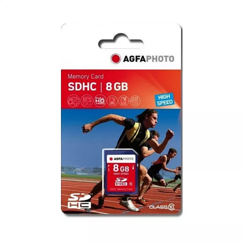 AgfaPhoto SDHC Card 8GB High Speed Class 10 UHS-I U1 V10