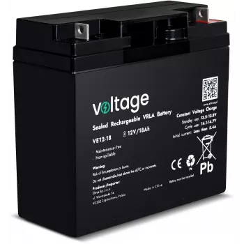Akumulator AGM Voltage 12V 18Ah VE12-18 (Żywotność 6-9 lat)