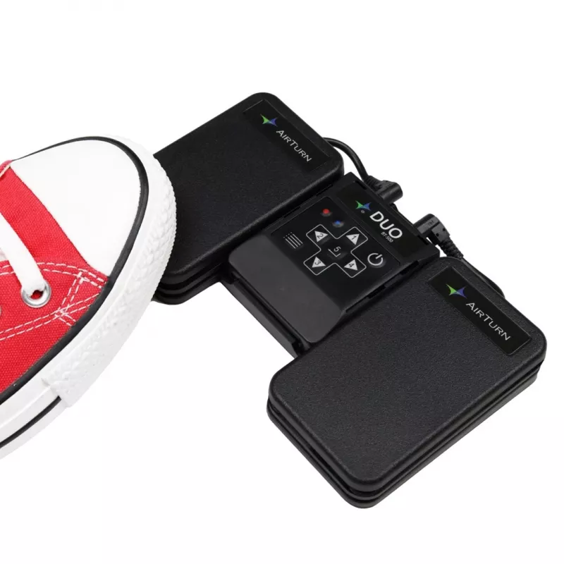 Airturn DUO 500 - Bluetooth 5.0 Przewracacz Stron Pedał Kontroler, Ciche Przełączniki Membranowe, Bateria 200h, USB-C
