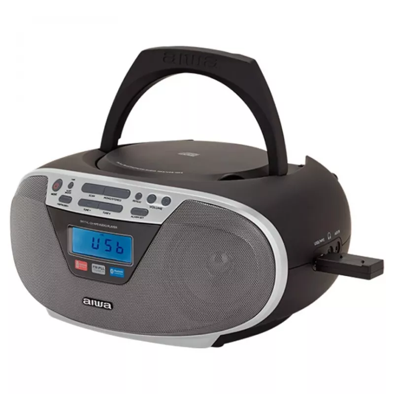 Aiwa BBTU-400SL Przenośny system stereo CD/FM RDS/USB/Bluetooth Srebrny Odtwarzanie MP3