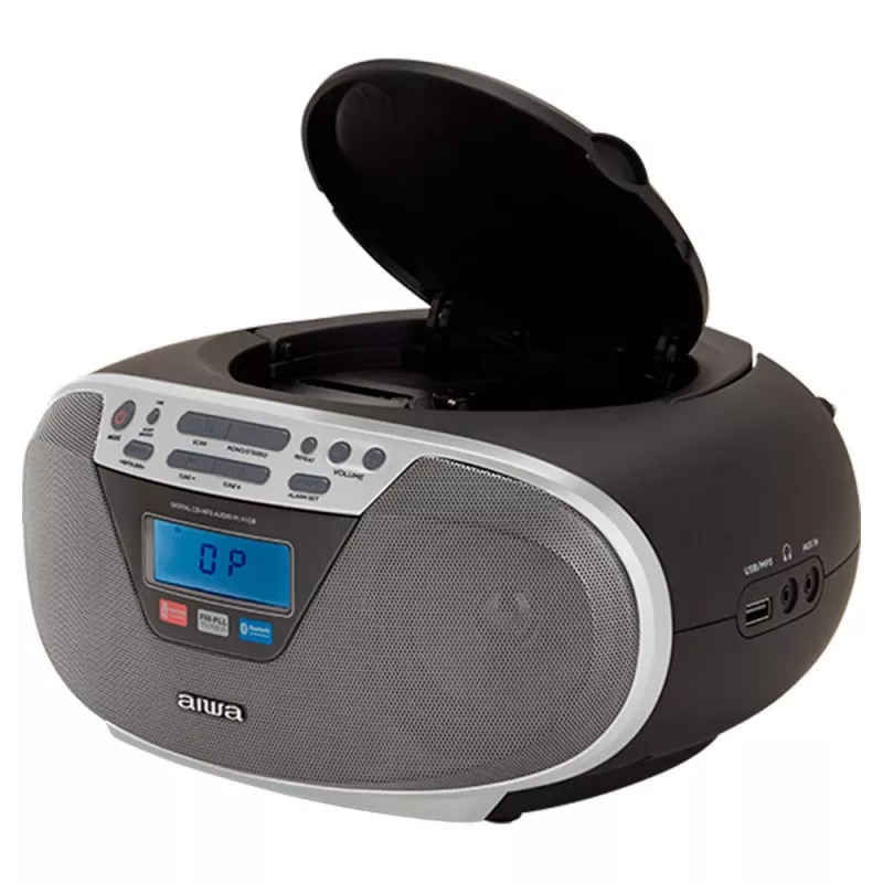 Aiwa BBTU-400SL Przenośny system stereo CD/FM RDS/USB/Bluetooth Srebrny Odtwarzanie MP3