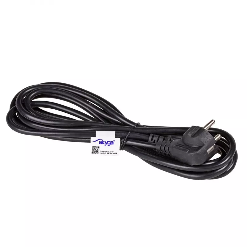 Akyga AK-PC-06A Kabel zasilający 3m CEE 7/7 do IEC C13 Black