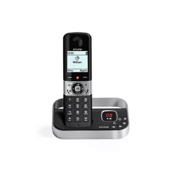 ALCATEL 8517110010 Bezprzewodowy system telefoniczny DECT z 2 słuchawkami, 1,5-calowym wyświetlaczem bursztynowym i książką telefoniczną