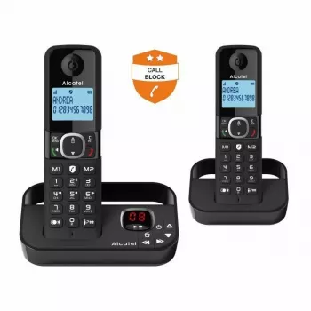 Alcatel 8517110010 DECT Bezprzewodowa Słuchawka Telefoniczna z 1,5-calowym Podświetlanym Wyświetlaczem Bursztynowym