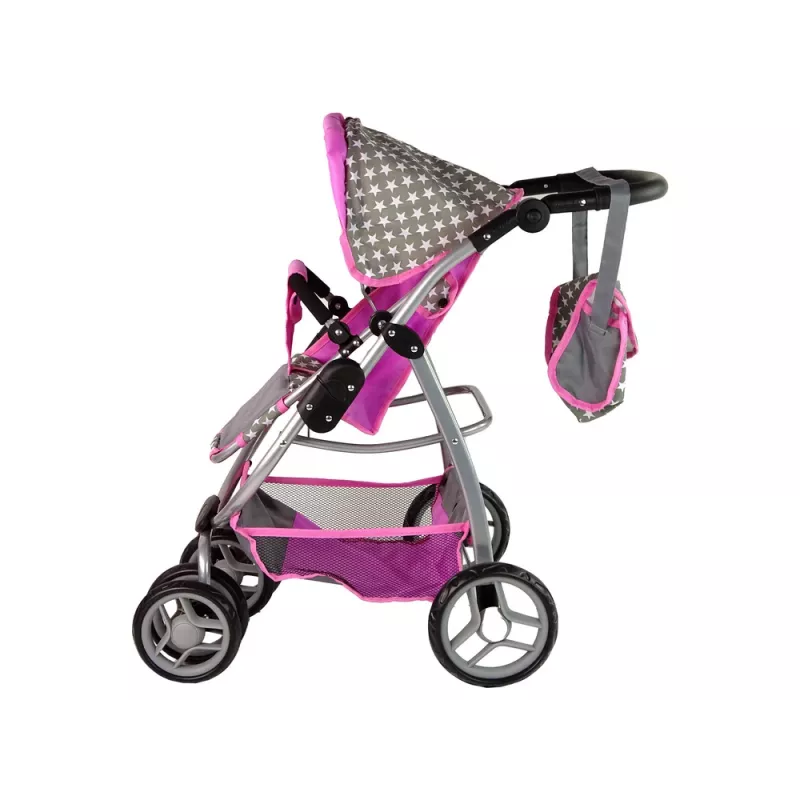 ALICE Baby Doll Stroller 2-in-1 Carrycot Bag Pink Stars