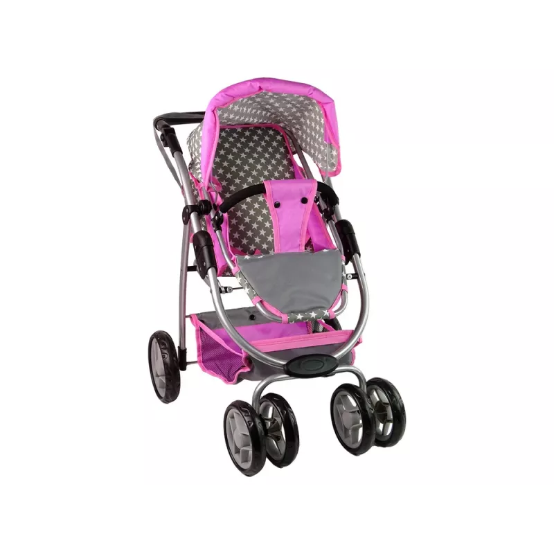 ALICE Baby Doll Stroller 2-in-1 Carrycot Bag Pink Stars