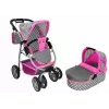 ALICE Baby Doll Stroller 2-in-1 Carrycot Bag Pink Stars