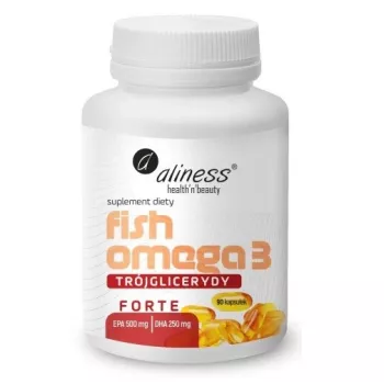 Aliness Fish Omega 3 FORTE Triglicerydy 500/250 mg, 90 kapsułek Softgel