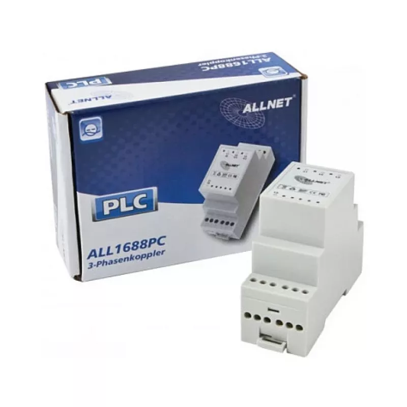 ALLNET ALL1688PC sprzęgacz faz Powerline, 3-fazowy + neutralny, pasywny, 1-70 MHz, szyna DIN