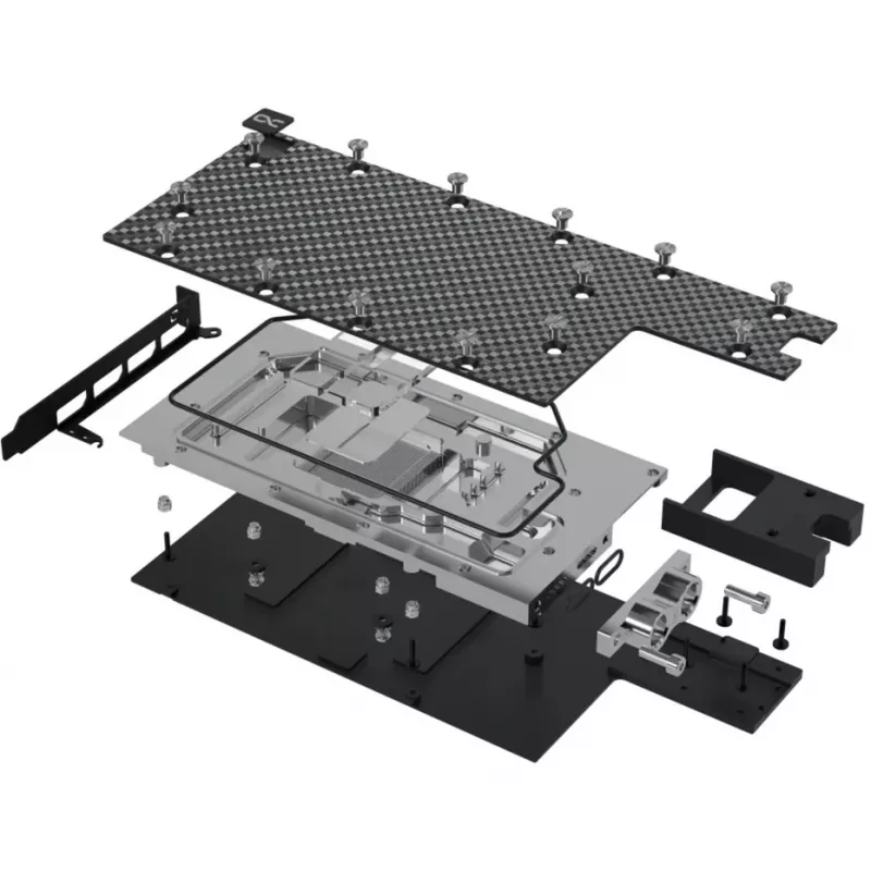 Alphacool 13725 Blok wodny CPU z płytą montażową - miedź niklowana, akrylowa góra, G1/4 inch, Intel LGA 115x/1200/1700/2011/2066, AMD AM4