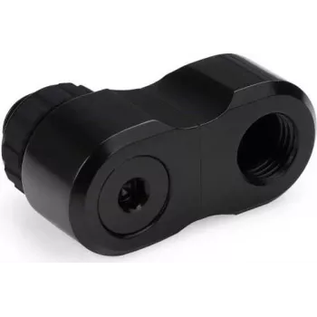 Alphacool Apex Grip Adapter kątowy offsetowy 27mm podwójny 90° G1/4 męski na żeński obrotowy czarny 14814