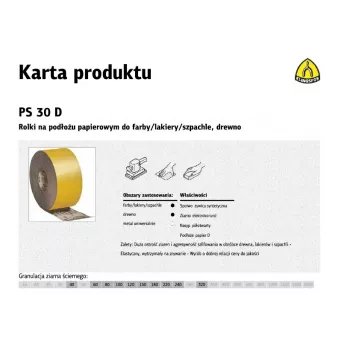 Rolka papieru ściernego z tlenku glinu P40 115mm x 50m PS 30 D