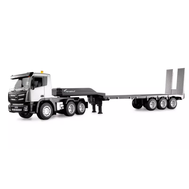 AMEWI RC Ciągnik budowlany z niskopodwoziową przyczepą 1:24 RTR