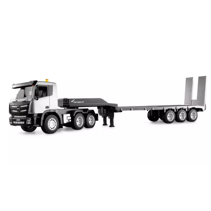 AMEWI RC Ciągnik budowlany z niskopodwoziową przyczepą 1:24 RTR