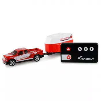 AMEWI RC Pickup Die Cast z Przyczepą dla Koni 1:64 RTR Czerwony (22681)
