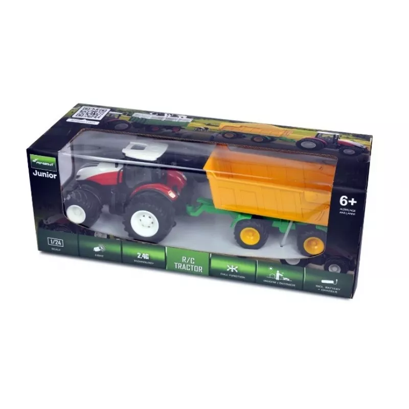 AMEWI Zdalnie sterowany traktor z uchwytem przechylnym 1:24 2,4GHz 6-kanałowy Li-Ion 500mAh