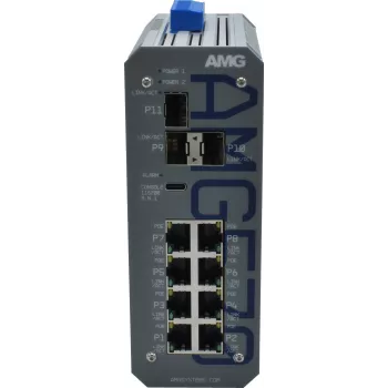 AMG Przemysłowy przełącznik zarządzalny, 8x 10/100 Mbps, szyna DIN, redundantne zasilanie