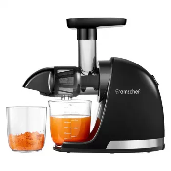 AMZCHEF ZM1501-BK-SM Wolnoobrotowa Sokowirówka Ślimakowa Czarna