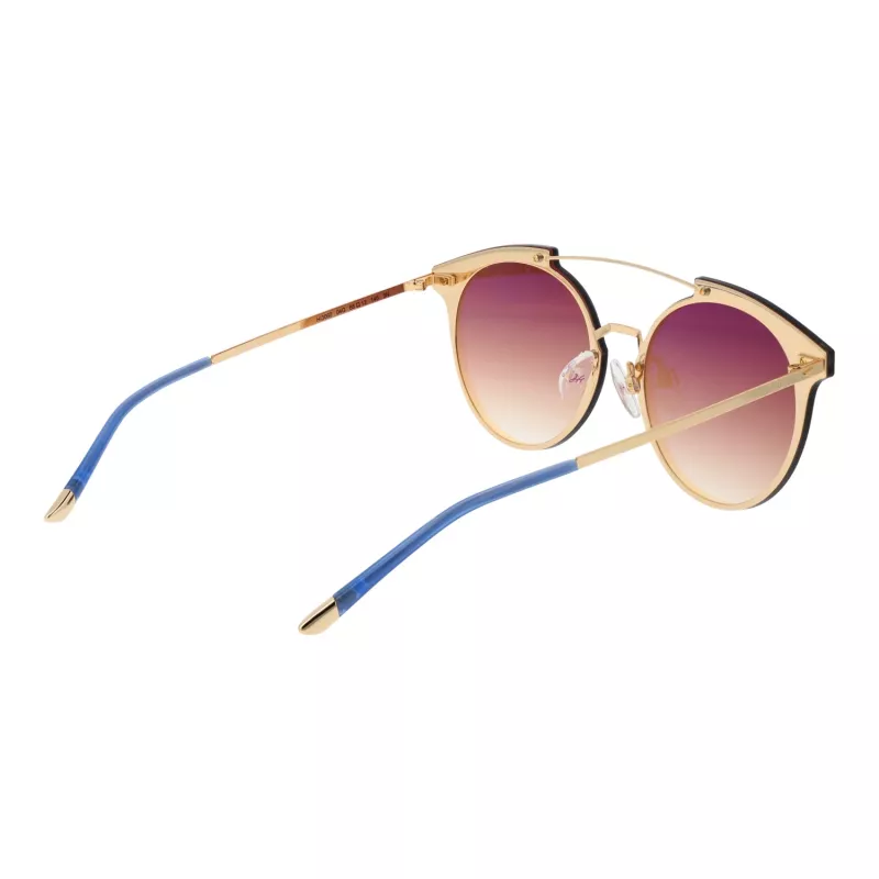 ANA HICKMANN HI3060-6804G Damskie okulary przeciwsłoneczne Oversized Square, złota oprawka, brązowe soczewki gradientowe 68/13/145 mm