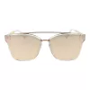 ANA HICKMANN HI9081-66T03 Okulary przeciwsłoneczne damskie motylkowe, złota oprawka, brązowe soczewki gradientowe 66mm