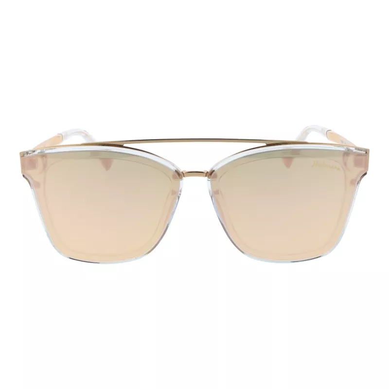 ANA HICKMANN HI9081-66T03 Okulary przeciwsłoneczne damskie motylkowe, złota oprawka, brązowe soczewki gradientowe 66mm