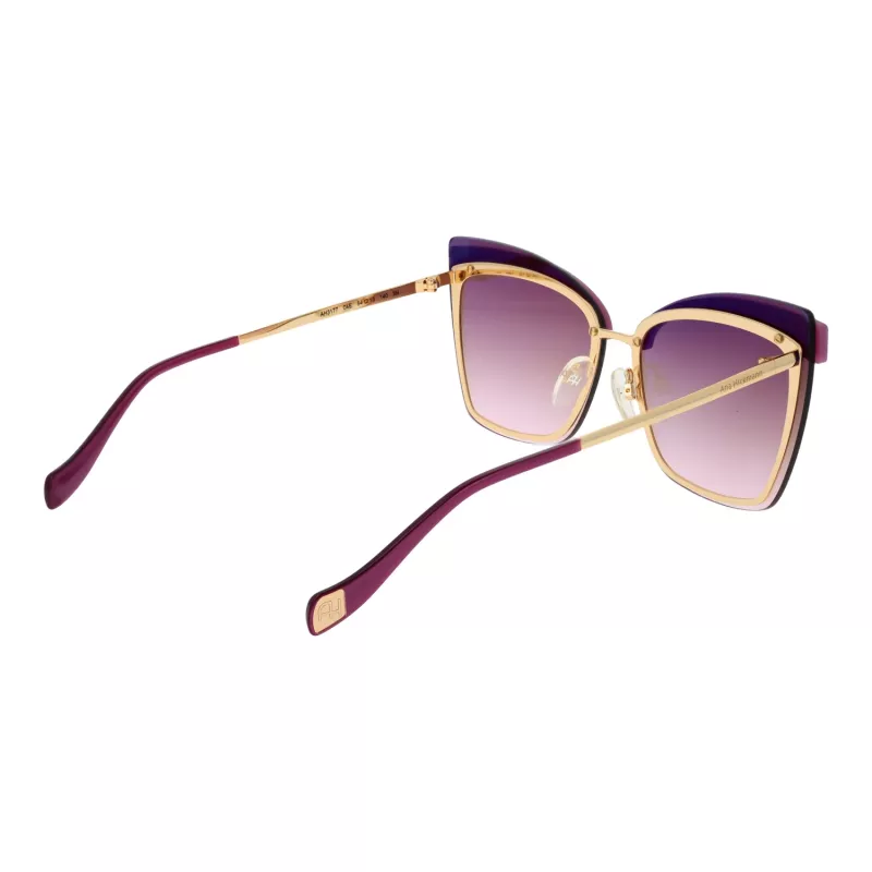Okulary przeciwsłoneczne damskie ANA HICKMANN AH3177-6404E Złota oprawka Brązowe gradientowe szkła 64mm