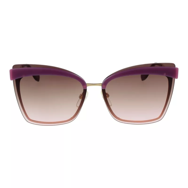 Okulary przeciwsłoneczne damskie ANA HICKMANN AH3177-6404E Złota oprawka Brązowe gradientowe szkła 64mm