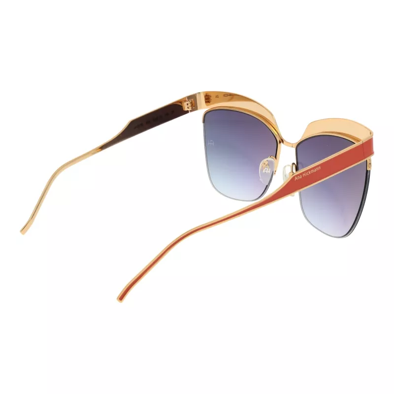 Okulary przeciwsłoneczne damskie ANA HICKMANN AH3179-6205A Motyl Kocie Oko Havana Acetat Brązowy Gradient UV400 62mm