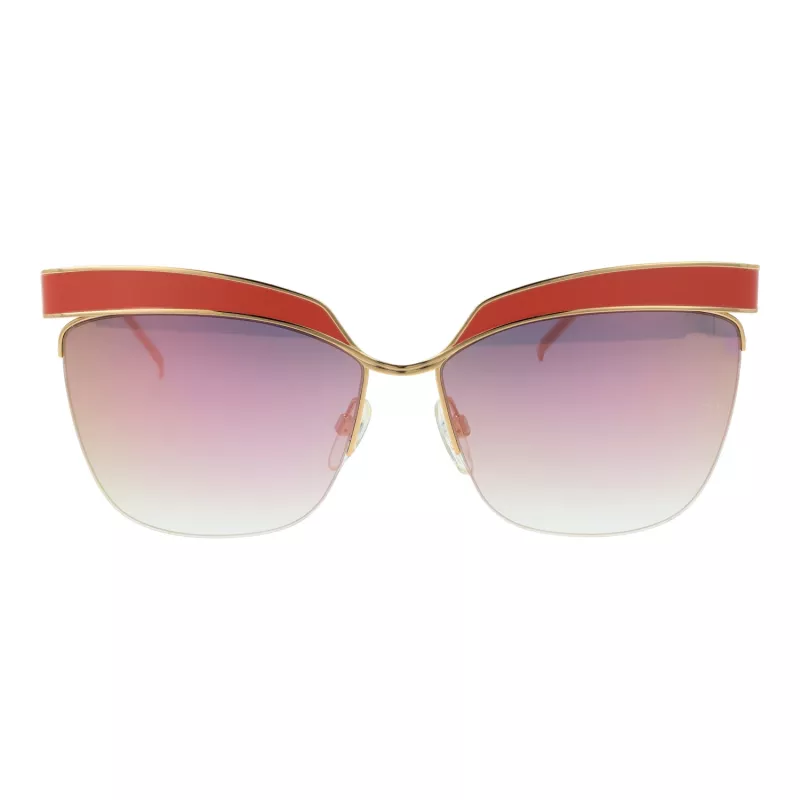 Okulary przeciwsłoneczne damskie ANA HICKMANN AH3179-6205A Motyl Kocie Oko Havana Acetat Brązowy Gradient UV400 62mm