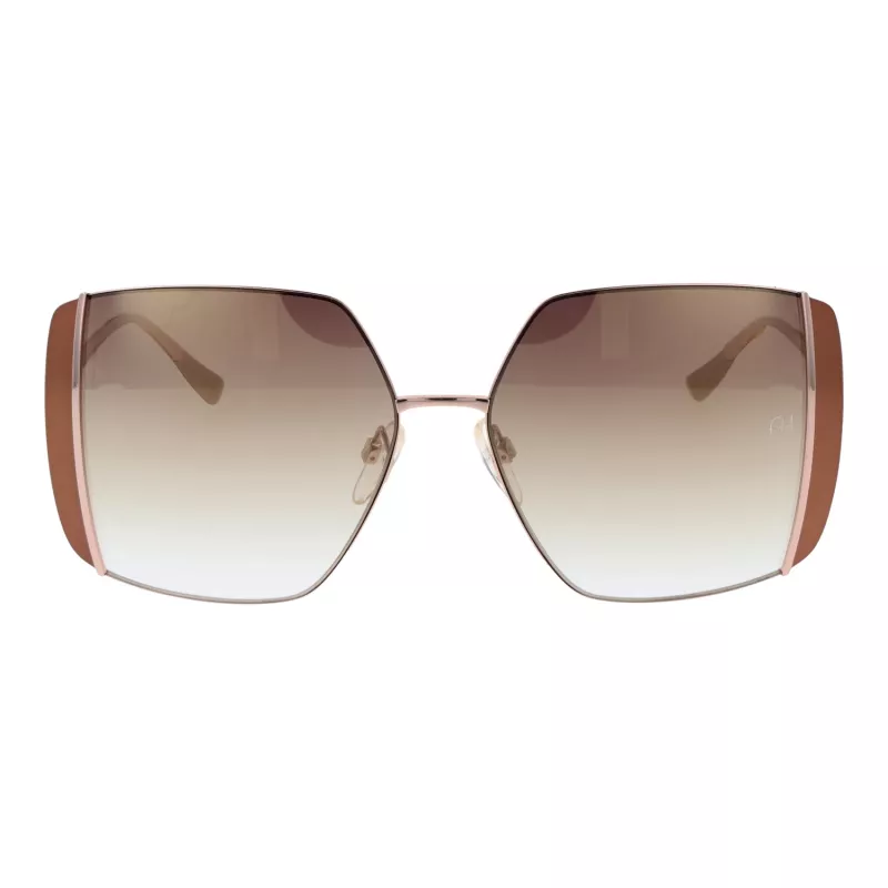 ANA HICKMANN Okulary przeciwsłoneczne damskie AH3189-5605B - brązowa oprawka acetatowa, brązowe gradientowe soczewki poliwęglanowe, szerokość soczewki 57 mm, ochrona UV400