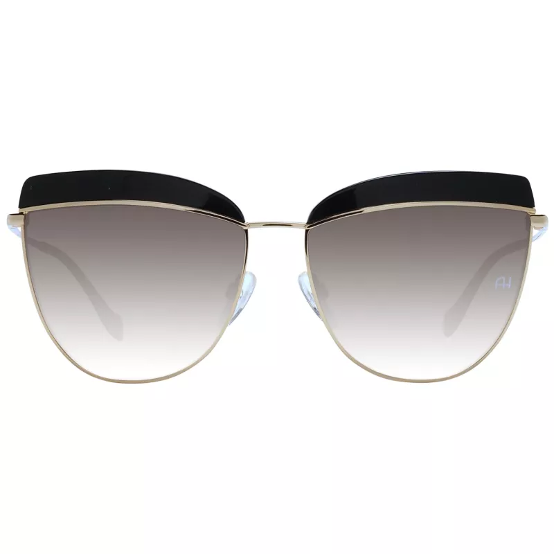 ANA HICKMANN Okulary przeciwsłoneczne damskie AH3190-59A01 Złoty/Brązowy Motyl 60mm