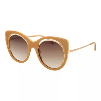 Okulary przeciwsłoneczne damskie ANA HICKMANN AH9265-54H02 Havana Acetate Square Frame Brown Gradient Lens 54mm