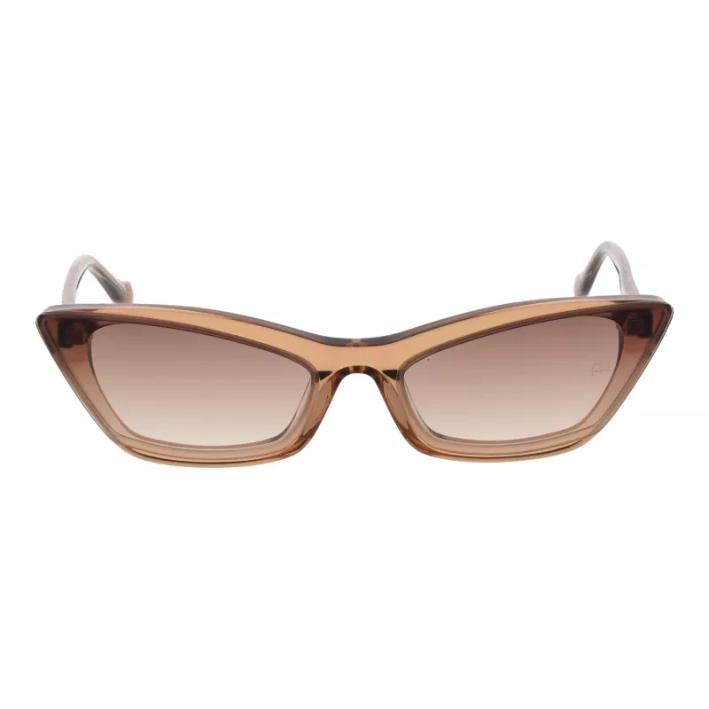 ANA HICKMANN Okulary przeciwsłoneczne damskie AH9278-64T03 Złoty/Brązowy Gradient Oprawka motylkowa metalowa
