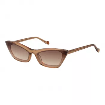 ANA HICKMANN Okulary przeciwsłoneczne damskie AH9278-64T03 Złoty/Brązowy Gradient Oprawka motylkowa metalowa