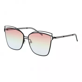 ANA HICKMANN Okulary przeciwsłoneczne damskie HI3049-6109A - Havana Acetate Oversized Square - Brązowe soczewki gradientowe - 61/15/145 mm