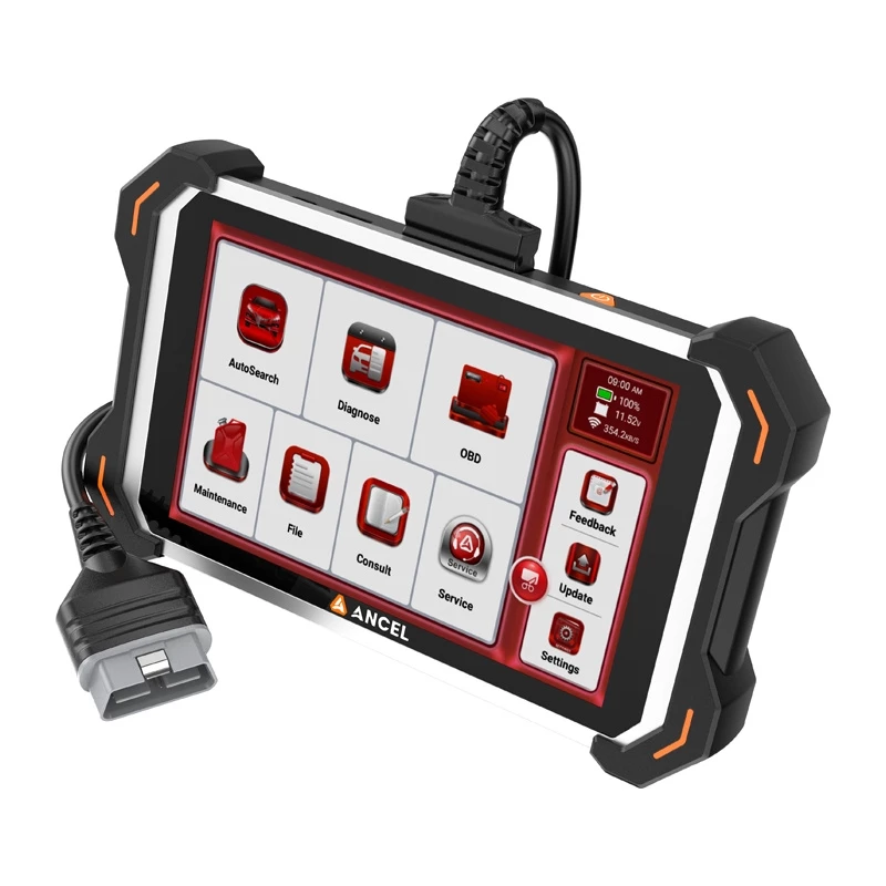 ANCEL DS600 Elite OBD2 Diagnostic Scanner z 8-calowym ekranem dotykowym, pełnym skanowaniem systemu i ponad 30 usługami resetowania