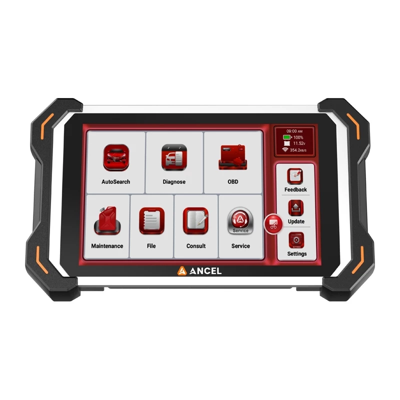 ANCEL DS600 Elite OBD2 Diagnostic Scanner z 8-calowym ekranem dotykowym, pełnym skanowaniem systemu i ponad 30 usługami resetowania