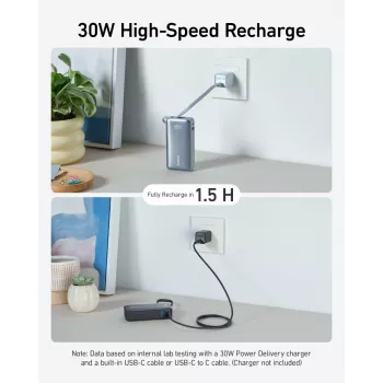 Anker Innovations Anker Nano Power Bank 10000 mAh 30 W 3 A 2 porty wyjściowe (USB-C, USB)