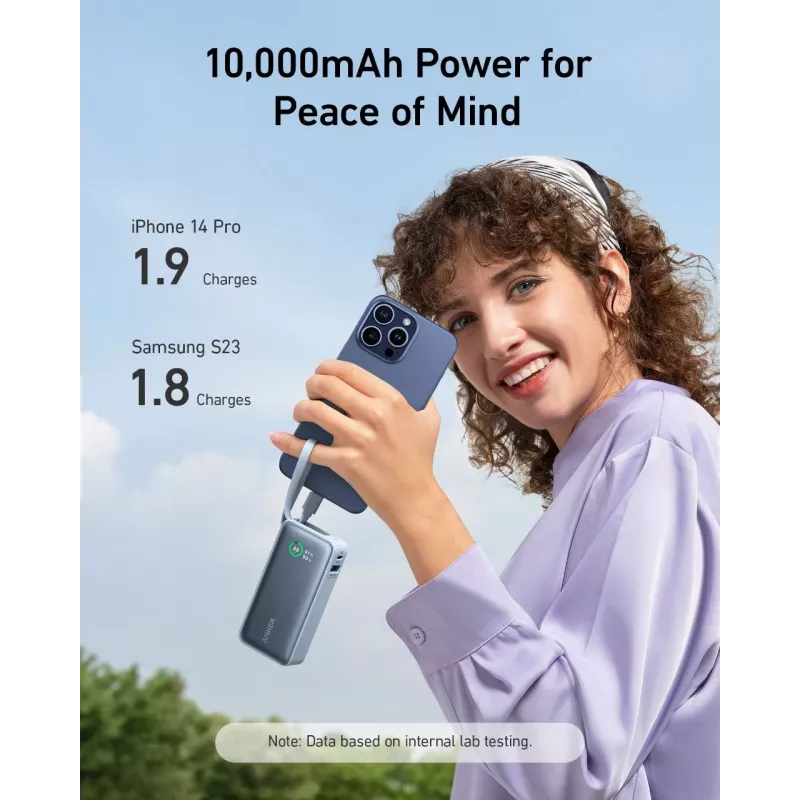 Anker Innovations Anker Nano Power Bank 10000 mAh 30 W 3 A 2 porty wyjściowe (USB-C, USB)