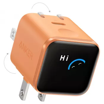 Anker Nano Charger 45W GaN USB-C Ładowarka z ActiveShield 5.0, Czujnikiem Dotykowym, SmartDisplay, Rozpoznawaniem iPhone, Pomarańczowy