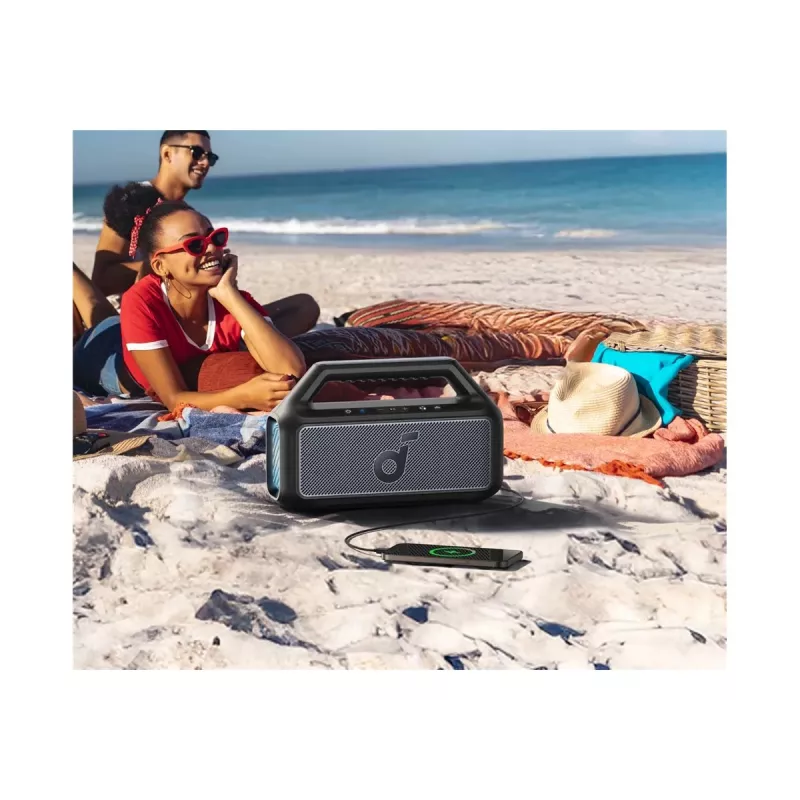 Anker Soundcore Boom 2 80W Przenośny Głośnik Bluetooth, Wodoszczelny IPX7, Czarny