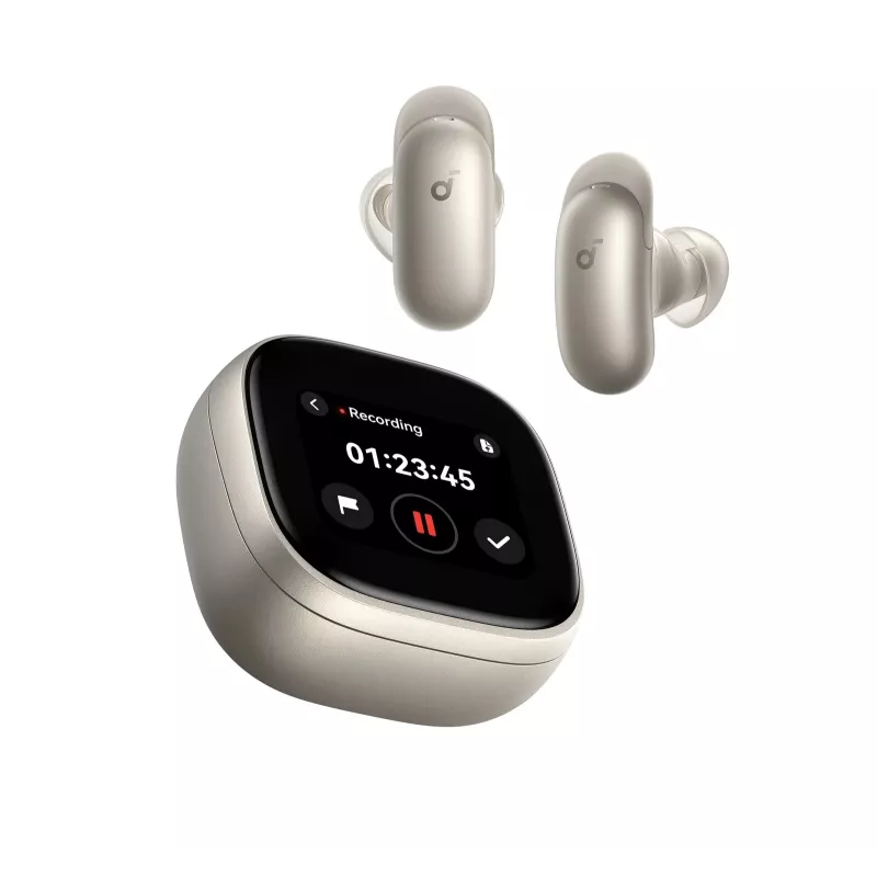 Anker Soundcore Liberty 5 Pro Max Prawdziwie bezprzewodowe słuchawki douszne, Titanium Gold, Bluetooth 5.3, Adaptacyjny ANC, LDAC, 50h czas odtwarzania