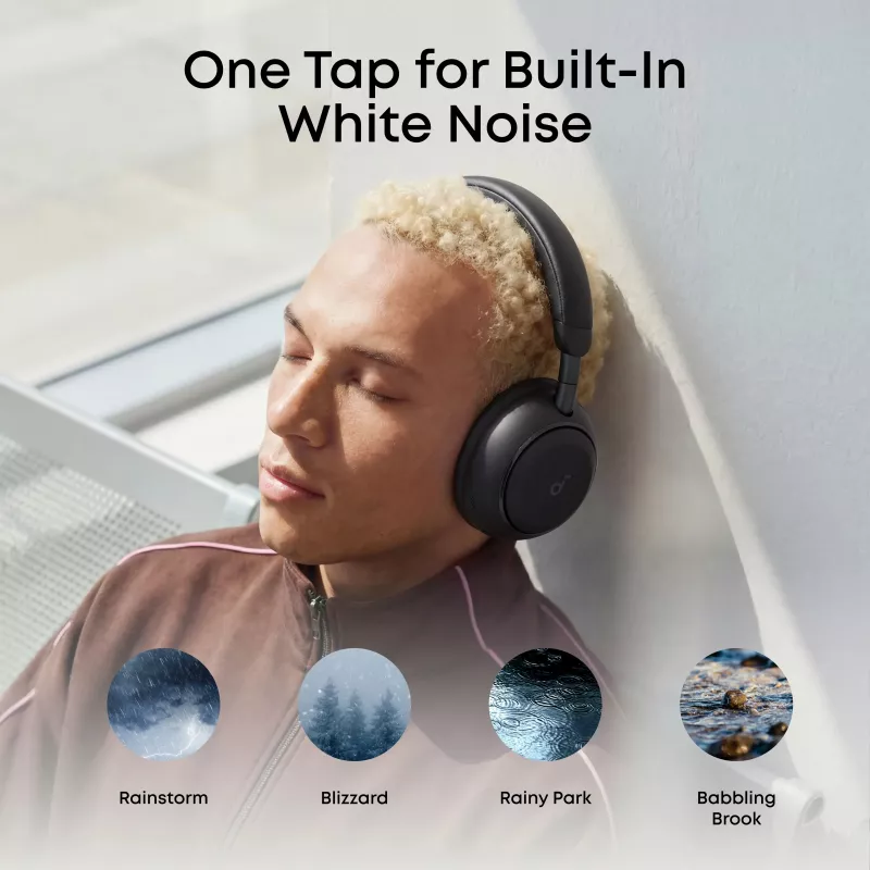 Anker Soundcore Space 2 Over-Ear Wireless Headphones with Active Noise Cancellation, Jet Black