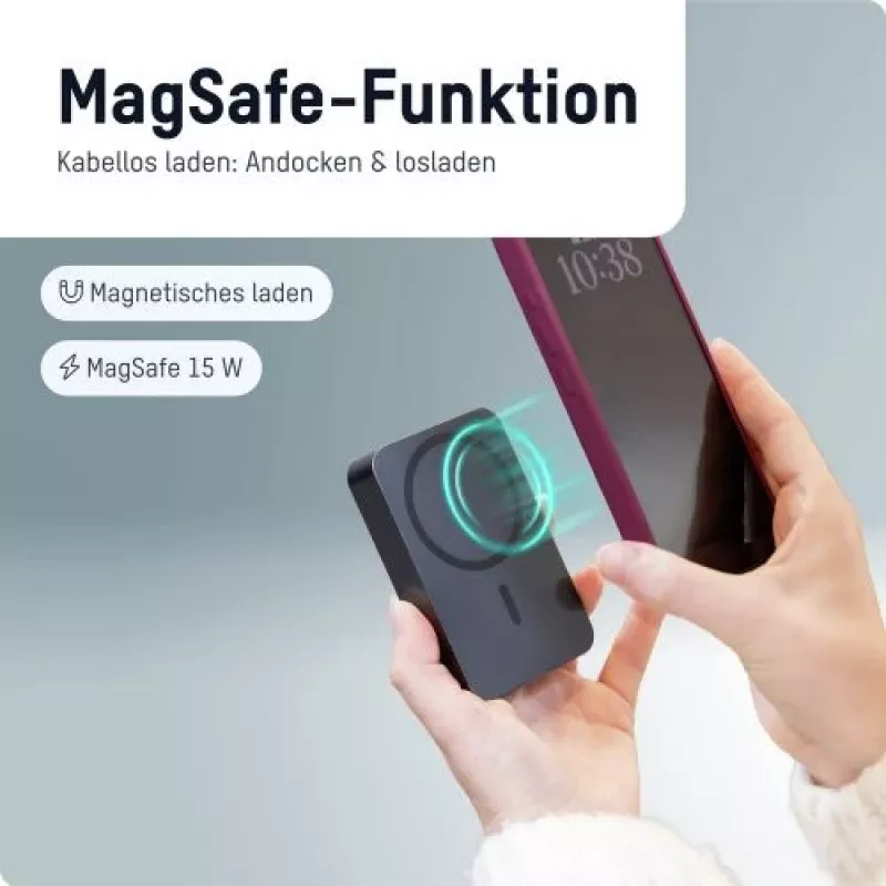 ANSMANN 1700-0199 10000 mAh Wireless Power Bank Antracyt