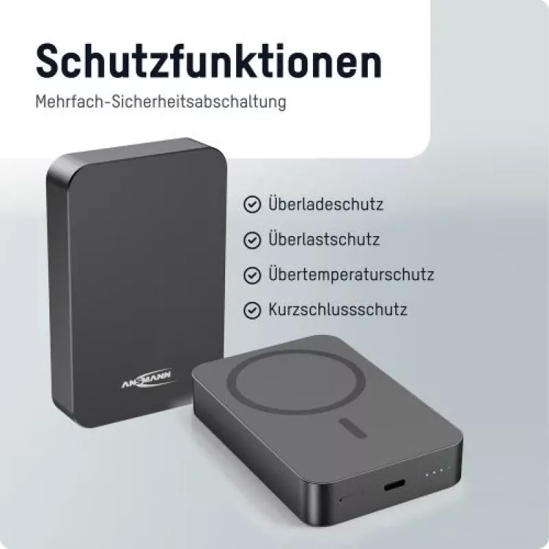 ANSMANN 1700-0199 10000 mAh Wireless Power Bank Antracyt
