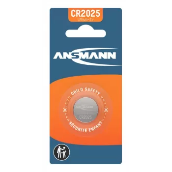 ANSMANN CR2025 Lithium Button Cell Battery, 3V, 160mAh, 1-Pack Blister