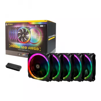 Antec Prizm 120 ARGB Wentylator obudowy 5 szt. + kontroler - Czarny